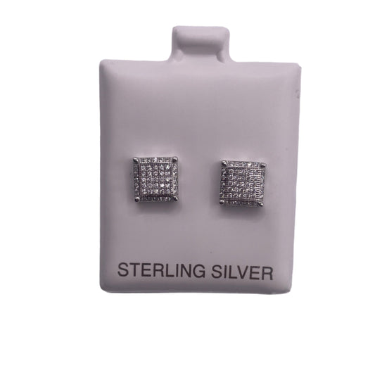 S544- .925 Sterling Silver Square Studs Earrings