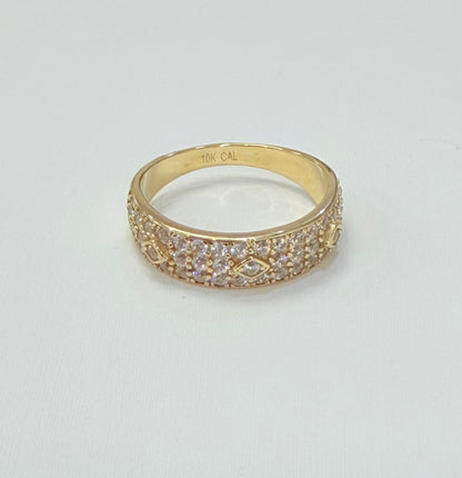 1455- NEW 10K Wedding Fancy Band Ring W.G
