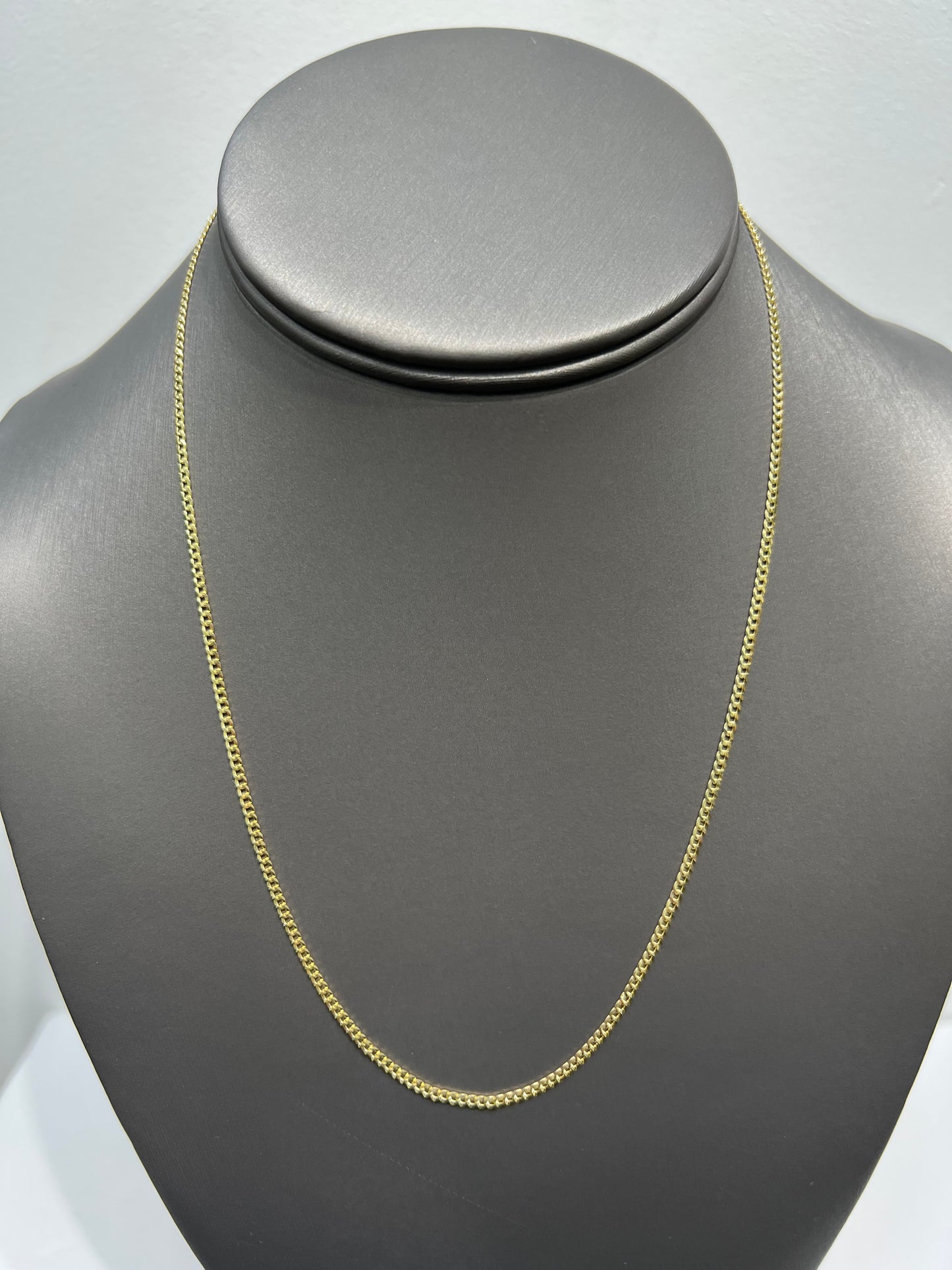 1168- NEW 14K Solid Flat Cuban Curb Chain (2mm) 18" W.G