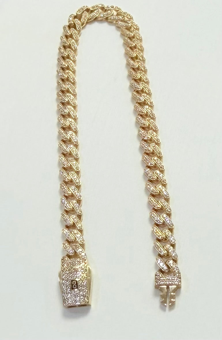 1749- NEW 14K Monaci Full Cz Bracelet 7” (5mm) W.G