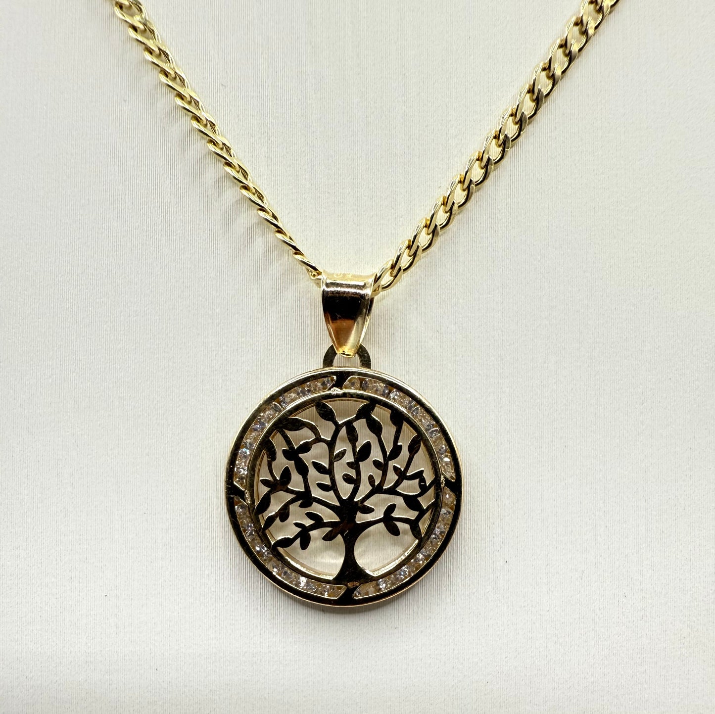 896- 14K Tree of Life Pendant (18mm)W.G