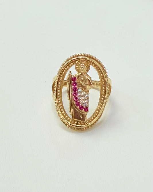1484- NEW 10K Gold St. Jude Fashion Ring W.G
