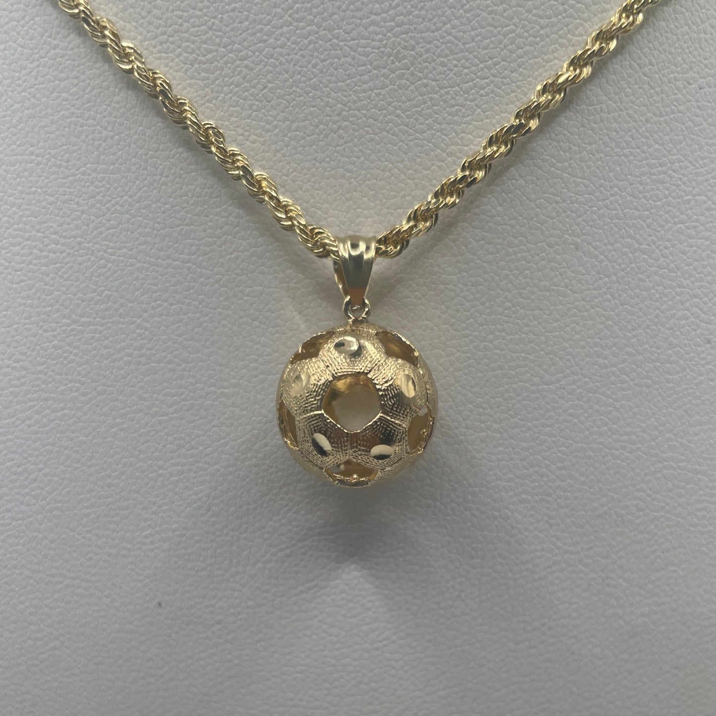 708- 14K Soccer  Ball Pendant