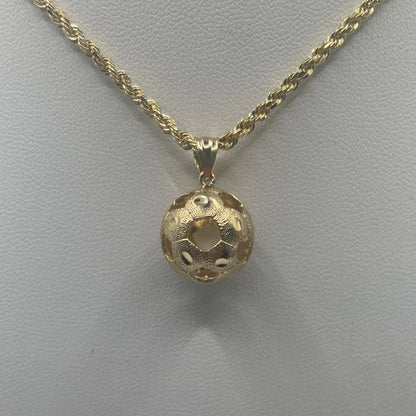 708- 14K Soccer  Ball Pendant