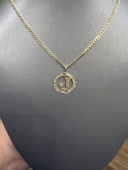 1346- NEW 14K Letter J Initial Pendant W.G