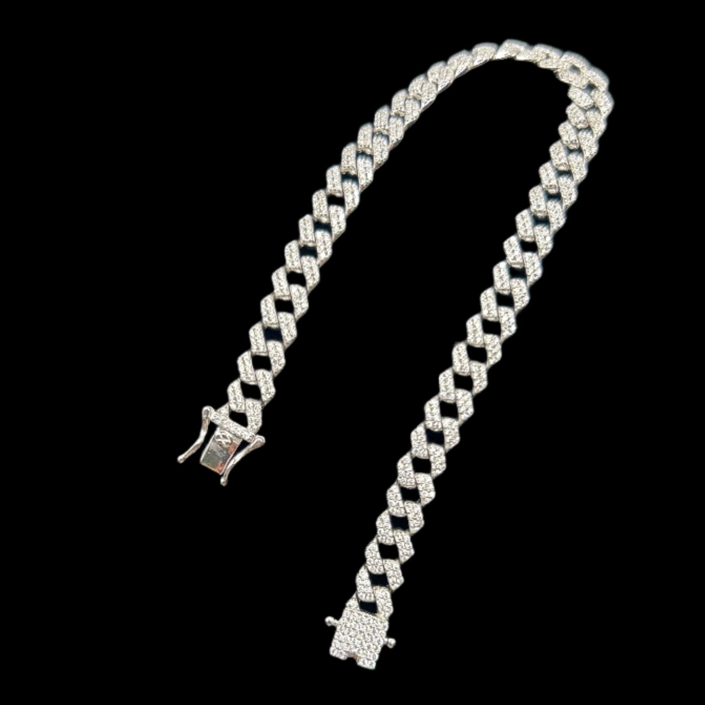 S488- .925 Sterling Silver Encrusted Bracelet 8”