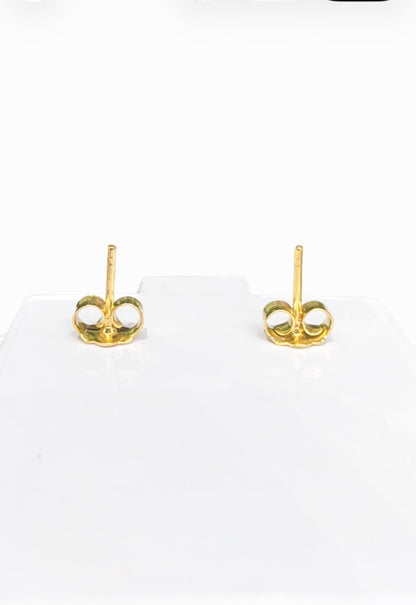 1119- NEW 10K Nugget Diamond Cut Stud Earrings (20x12mm) W.G