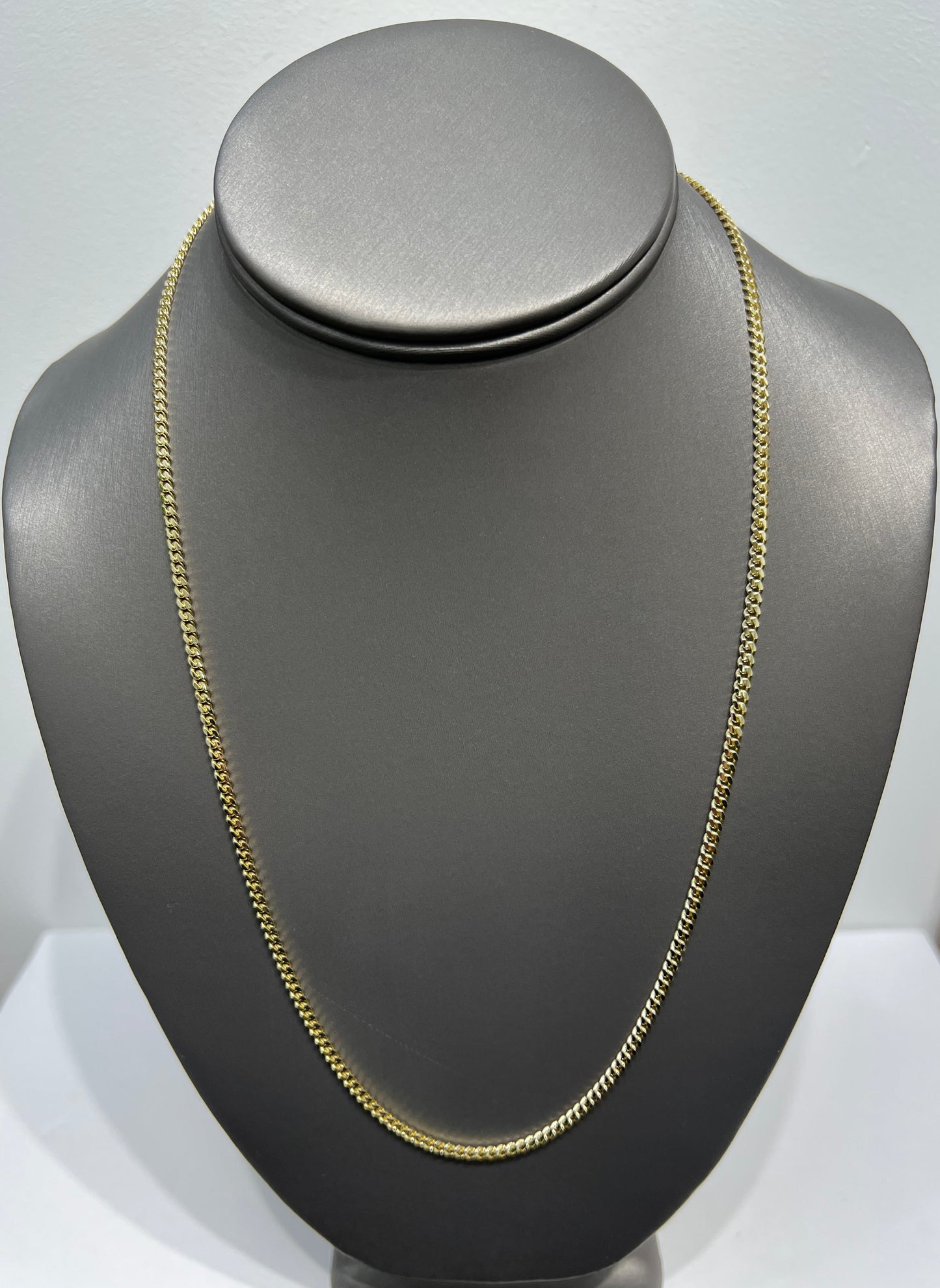 1266- NEW 14K Solid Miami Cuban Chain (3mm) W.G