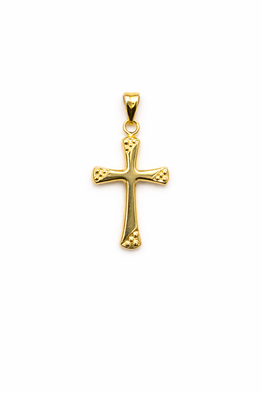 1061-NEW 14k Hollow Cross Pendant Lightweight W.G