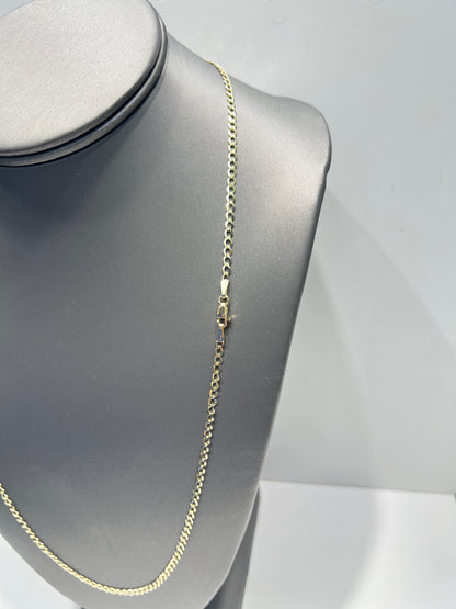1630- NEW 10K Solid Cuban Curb Chain 24" (2.9mm) W.G