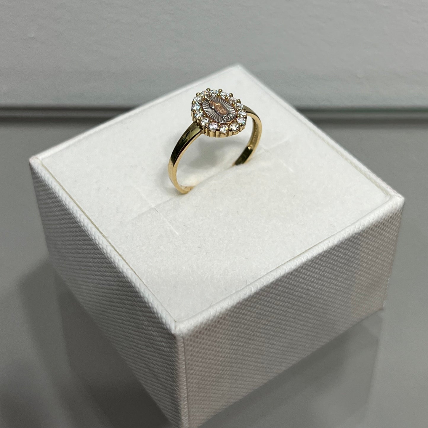 650- NEW 14K Our Lady Of Guadalupe Ring (W.G)