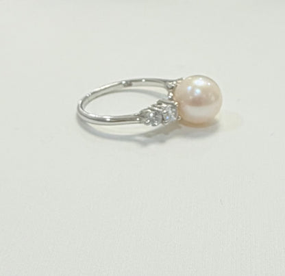 S759- NEW .925 Freshwater Pearl Ring W.G