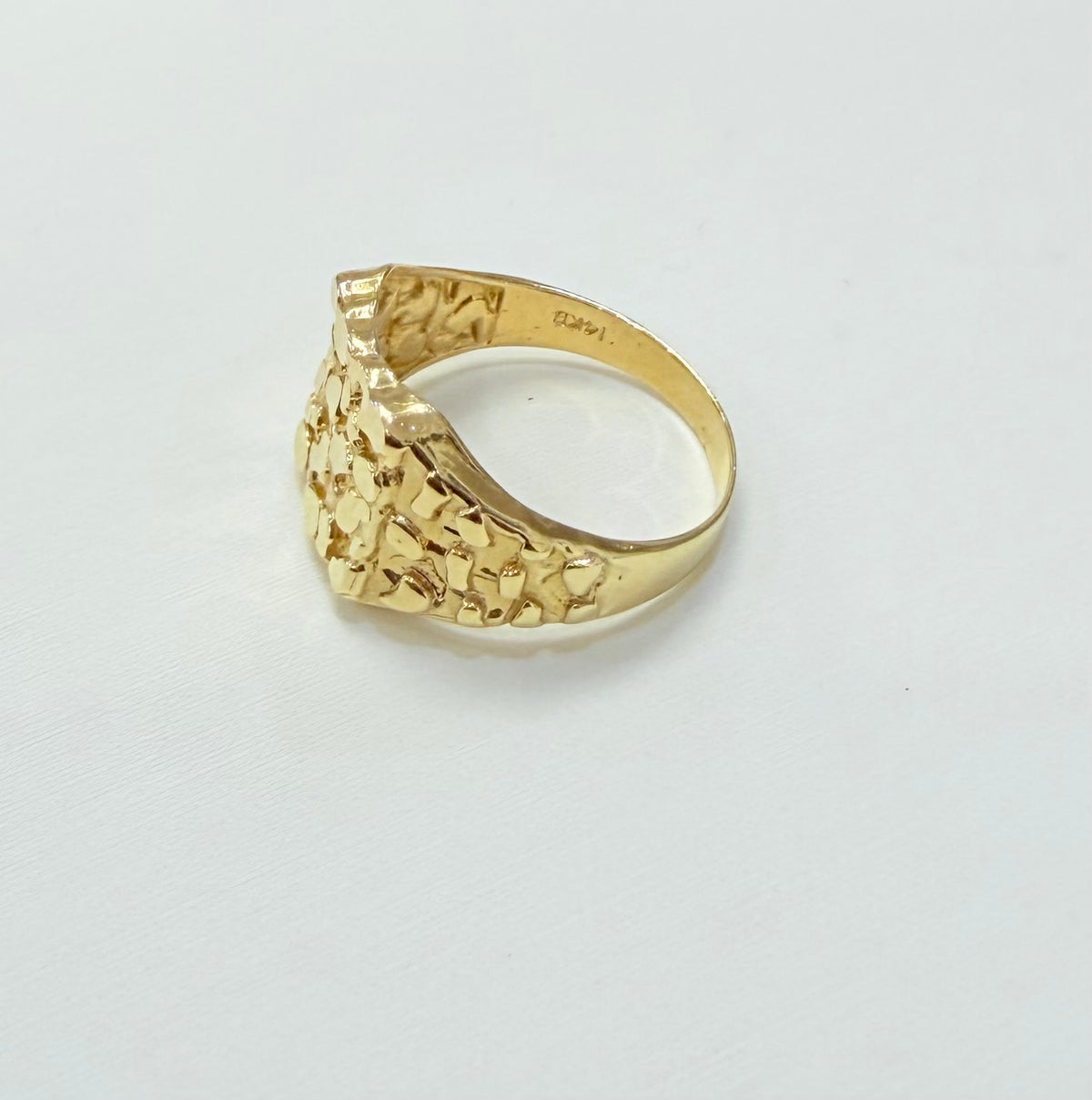 1193- NEW 14K Square Nugget Men's Ring W.G