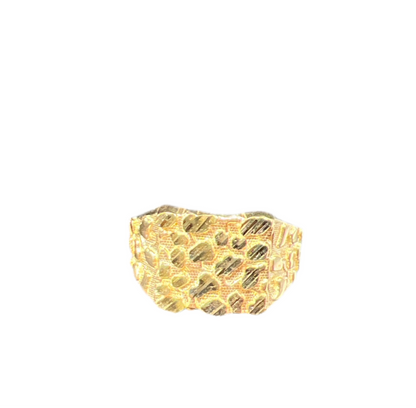 346- Anillo de pepita para hombre de 14K Talla 9 3/4