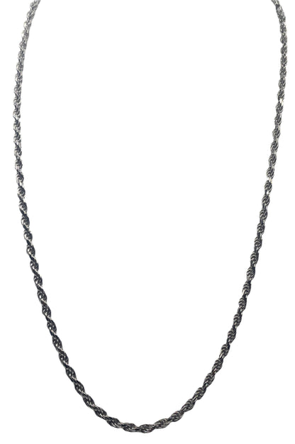 S818- Rope Link Silver Chain 24”