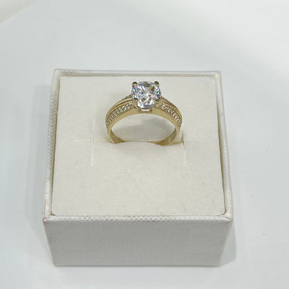 1447- NEW 14k Round Cubic Cz Wedding Ring W.G