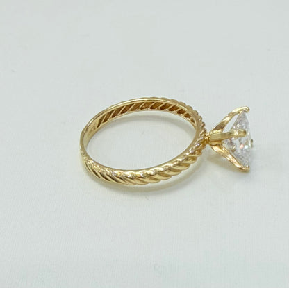 1448- NEW 14K Gold Wedding Square Cz Ring W.G