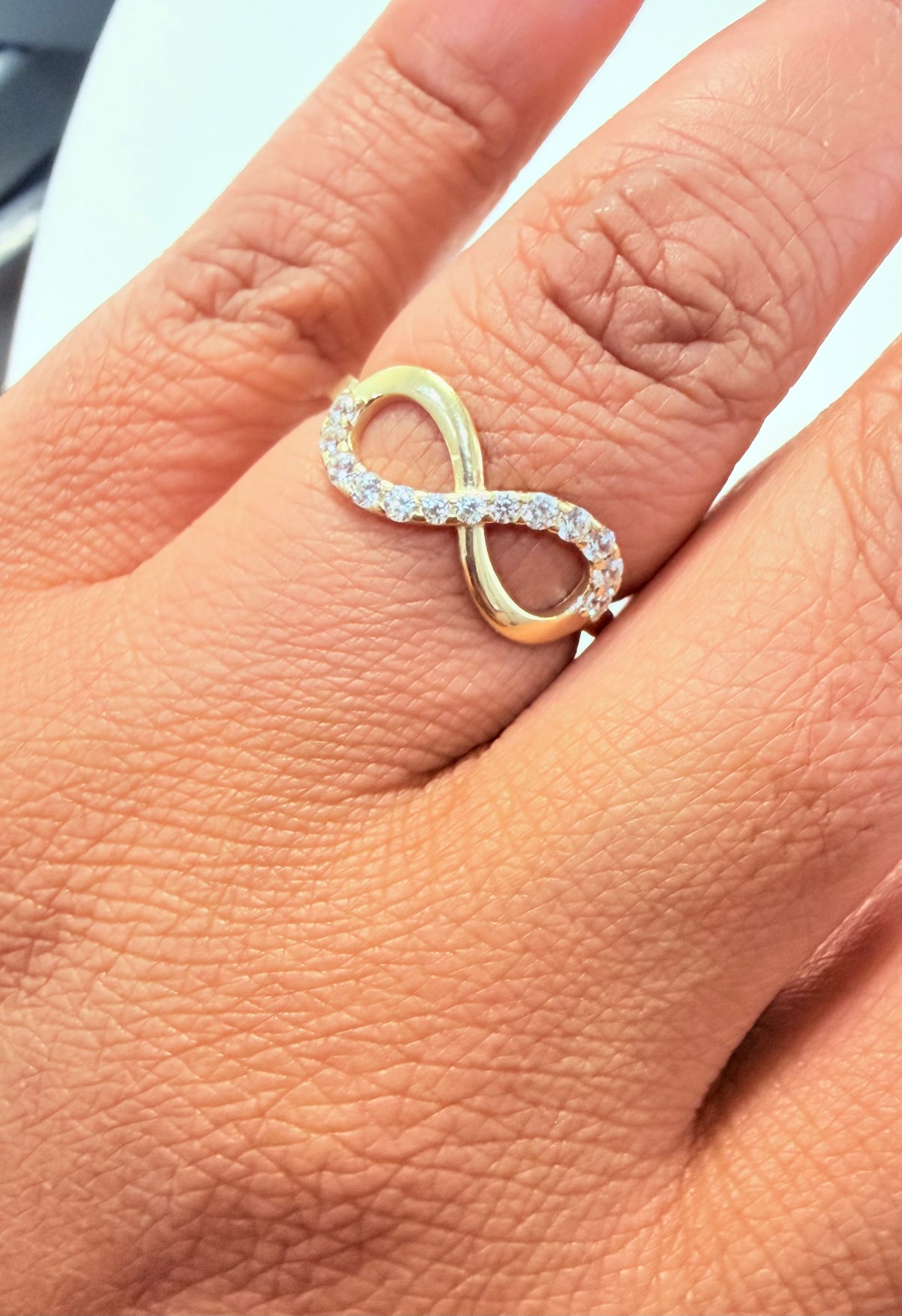 1710- NEW 10K Gold Cz Infinity Women’s Ring W.G