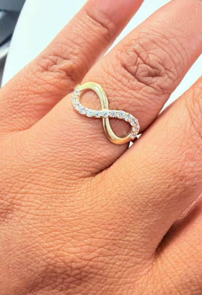 1710- NEW 10K Gold Cz Infinity Women’s Ring W.G