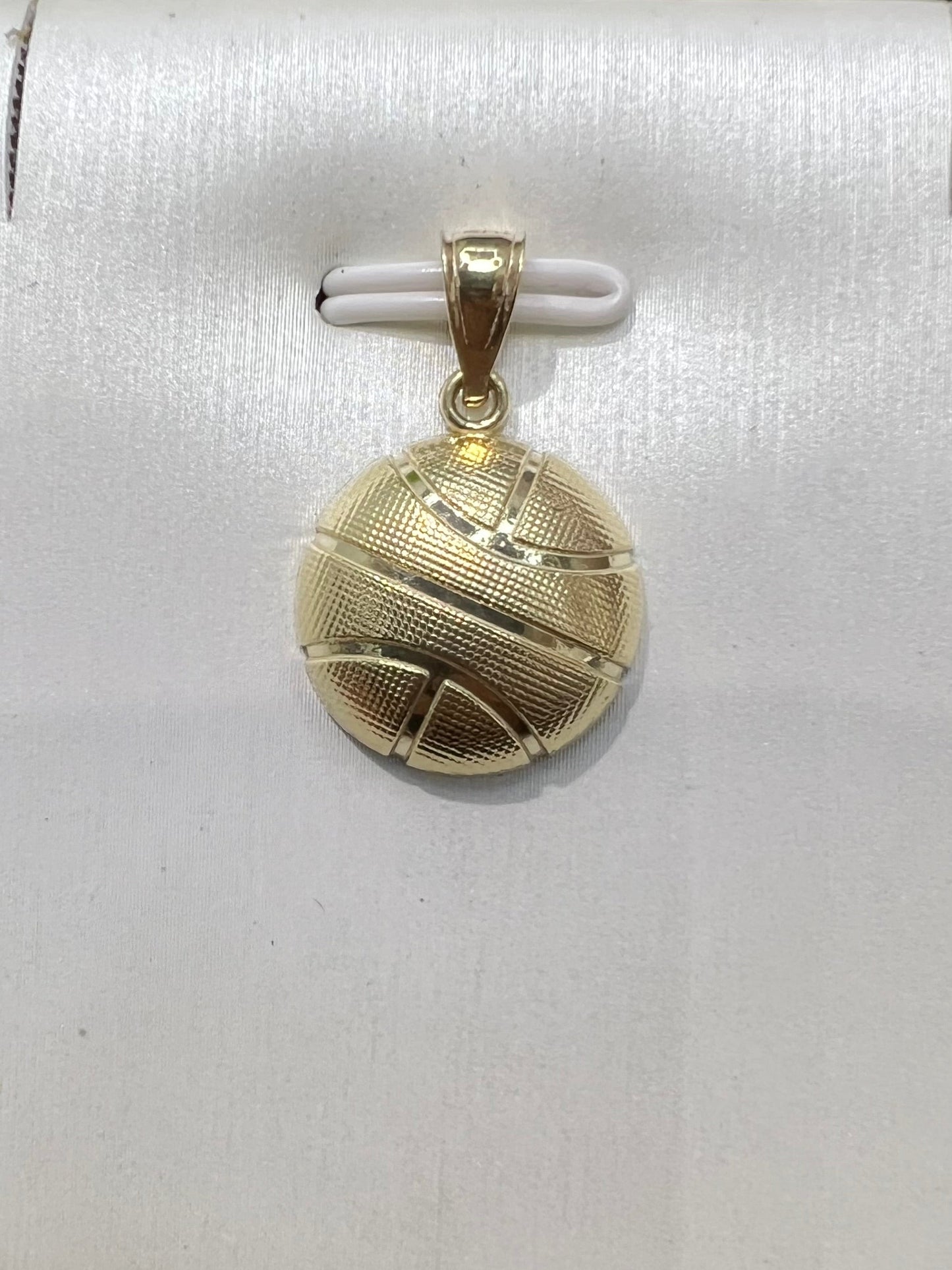 1649- NEW 10K Gold Basketball Pendant W.G