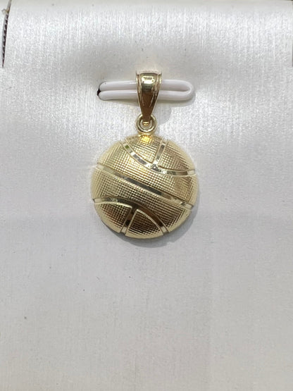 1649- NEW 10K Gold Basketball Pendant W.G