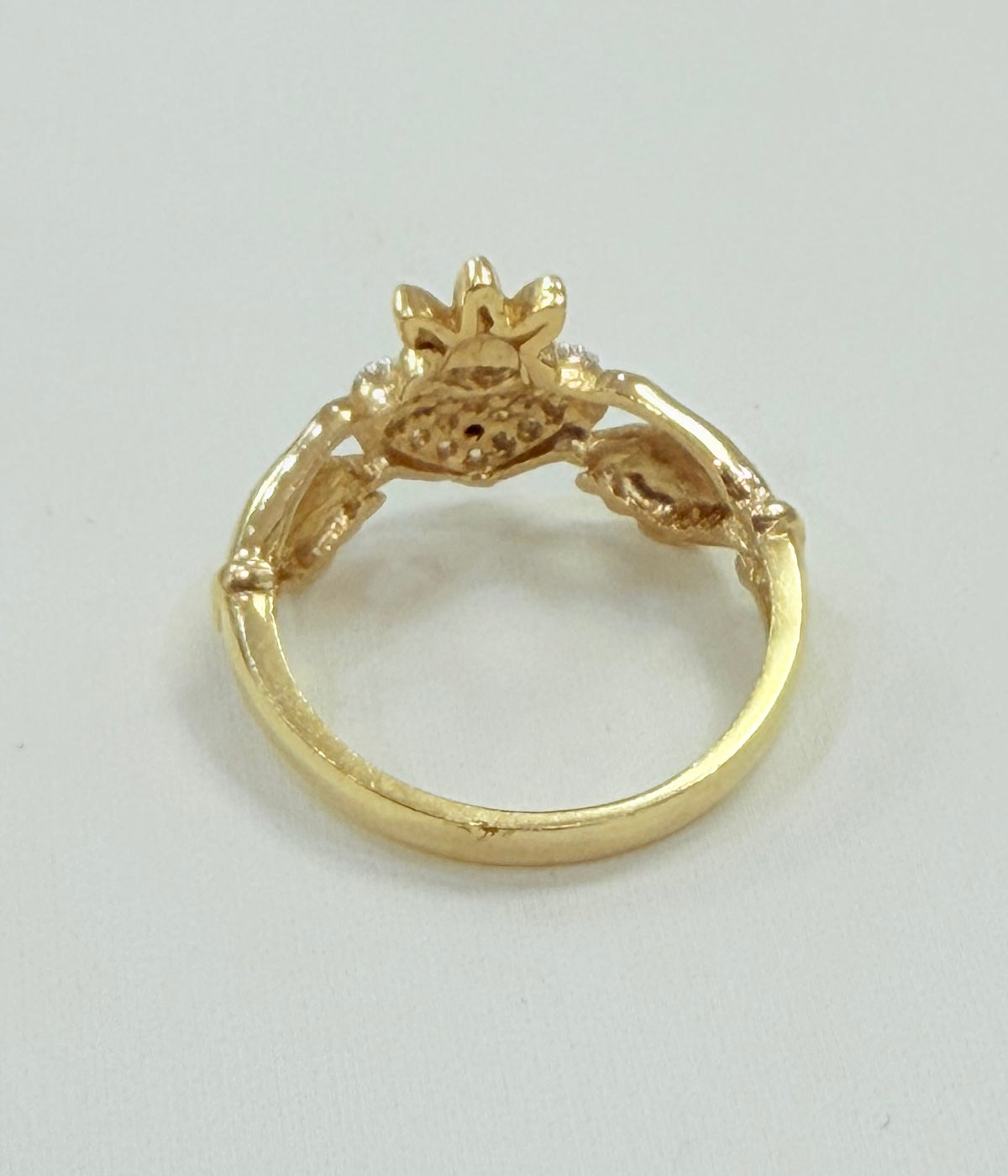 285- NEW 14K Wedding Rings Heart & Band Set W.G