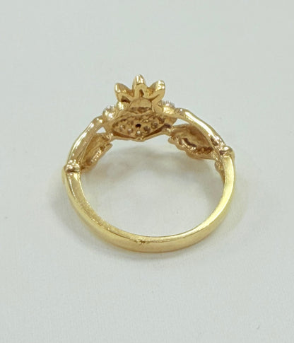 285- NEW 14K Wedding Rings Heart & Band Set W.G