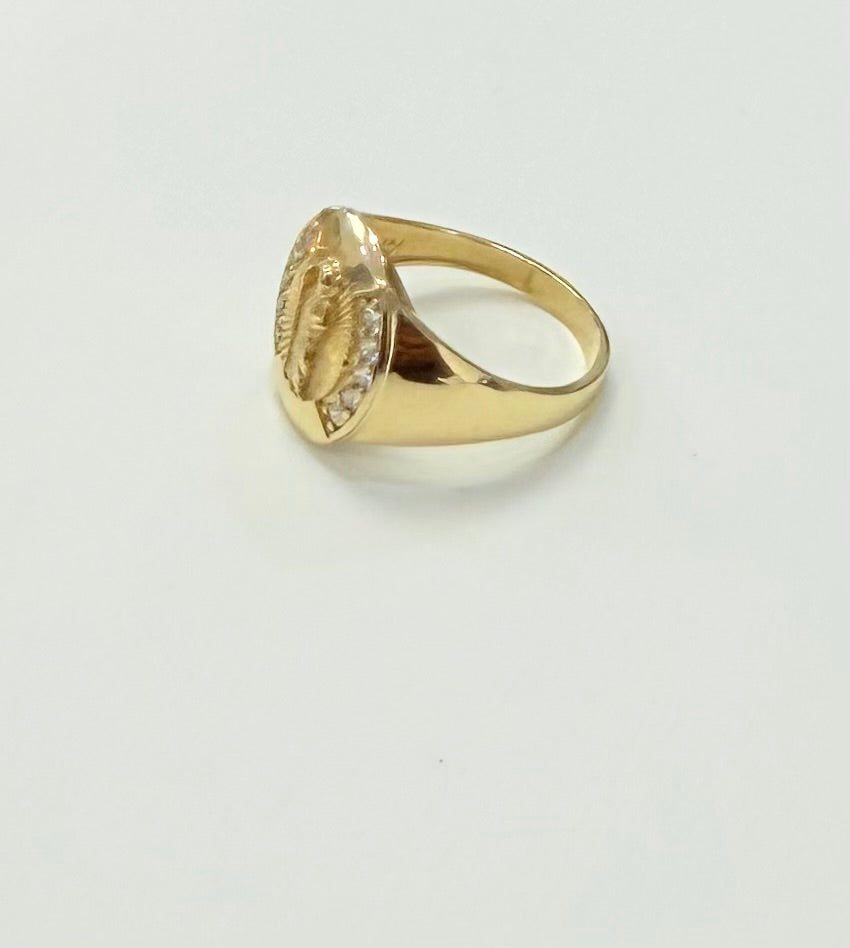 293-  NEW 14K St. Jude w/ Cubic Zirconia Men's Ring W.G