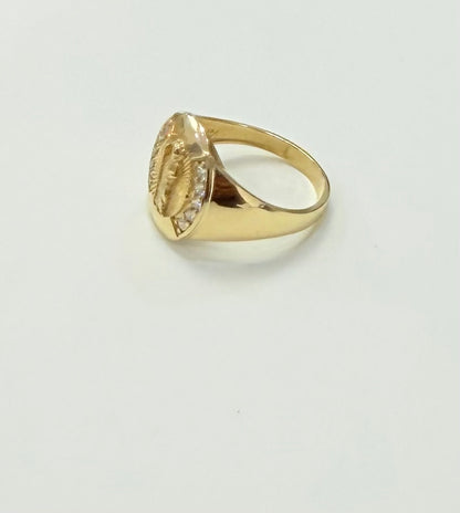 293-  NEW 14K St. Jude w/ Cubic Zirconia Men's Ring W.G
