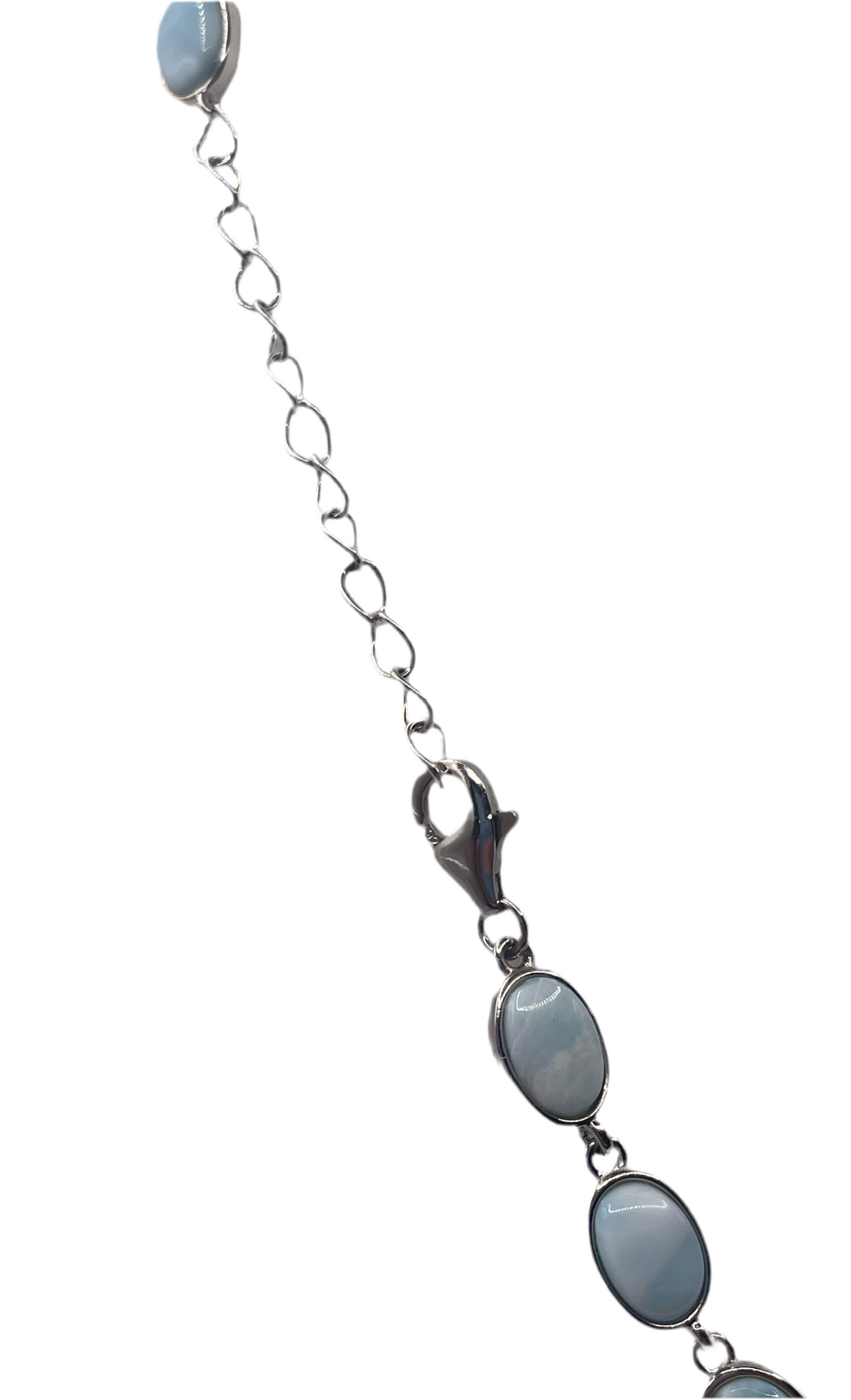 S806- Oval Larimar Necklace 16”