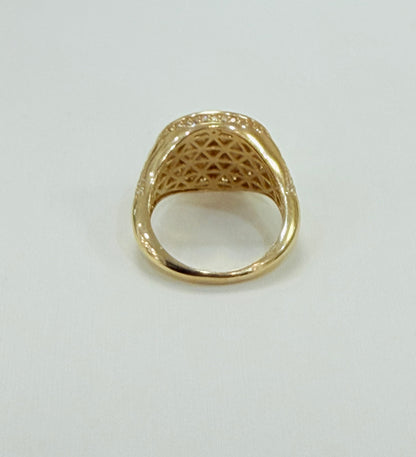 1618- NEW 10K Round Our Lady of Guadalupe Men’s Ring W.G