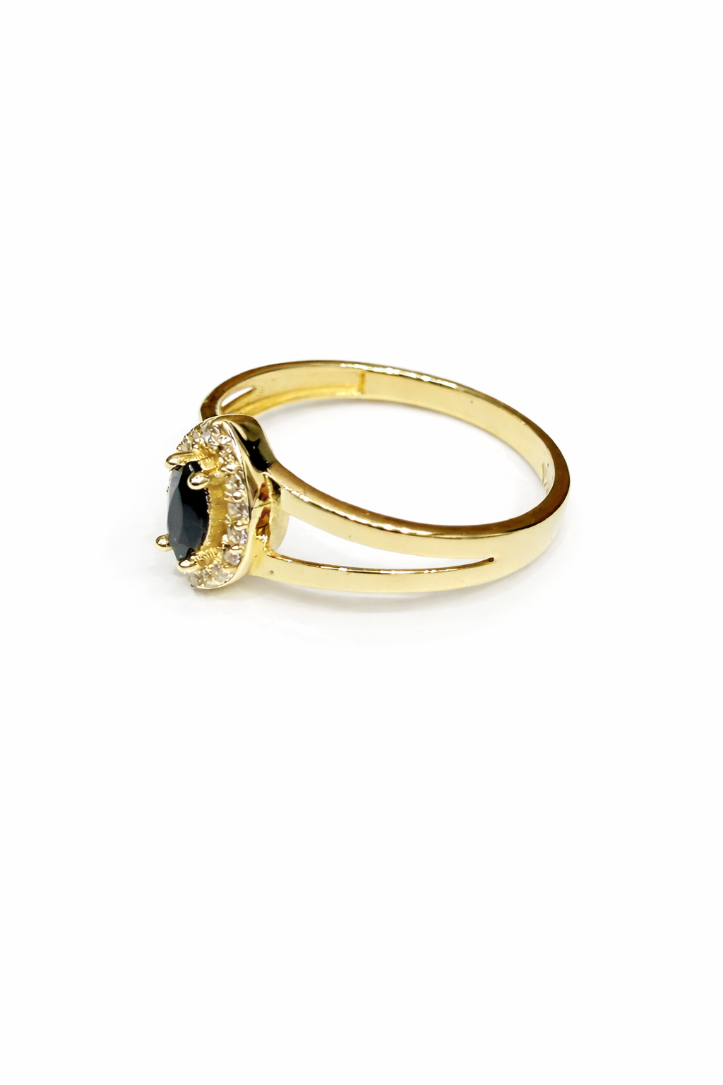 1585- NEW 14K Black Stone Oval Ring W.G