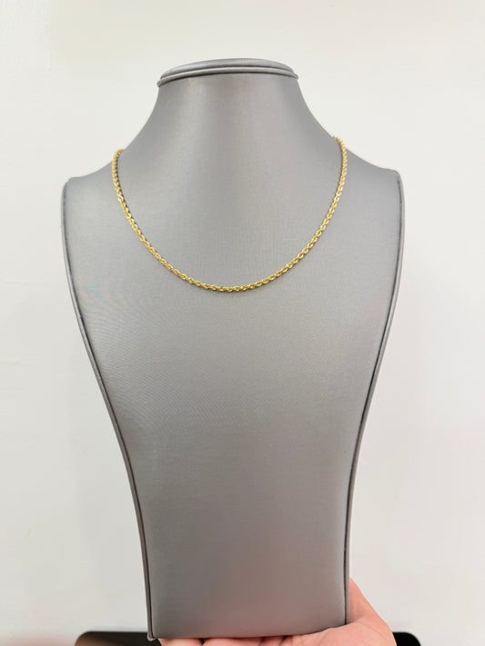 1804-NEW 14K Hollow Rope Chain 18” (2.6mm) W.G