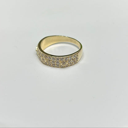 1455- NEW 10K Wedding Fancy Band Ring W.G