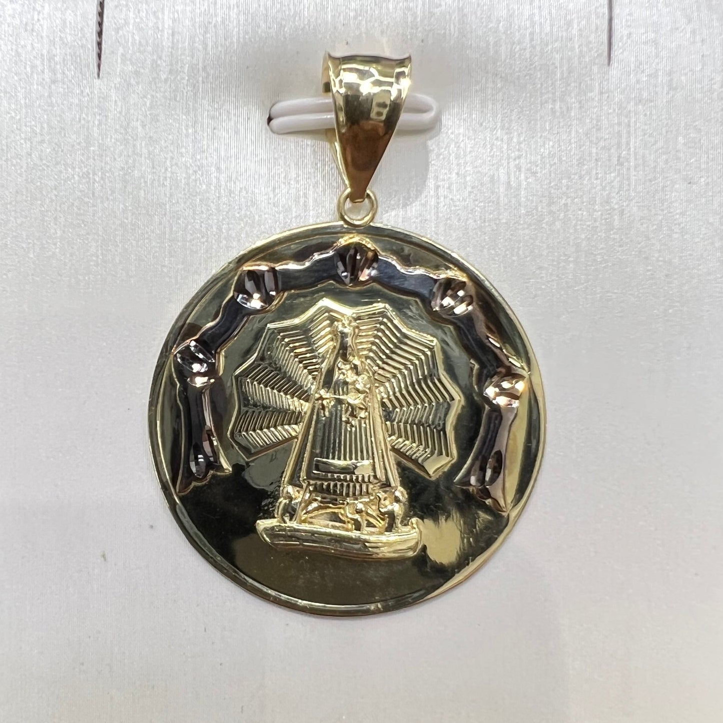 1645- NEW 10K Gold Virgin Caridad Del Cobre Pendant W.G