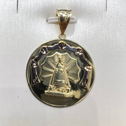 1645- NEW 10K Gold Virgin Caridad Del Cobre Pendant W.G