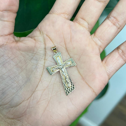 784- NEW 14K Light Weight Crucifix Pendant (35x24mm) W.G