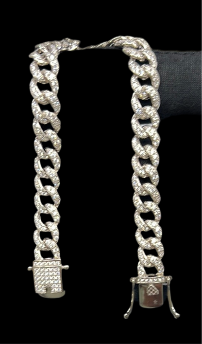 S273- Silver Cuban Link Bracelet 8”