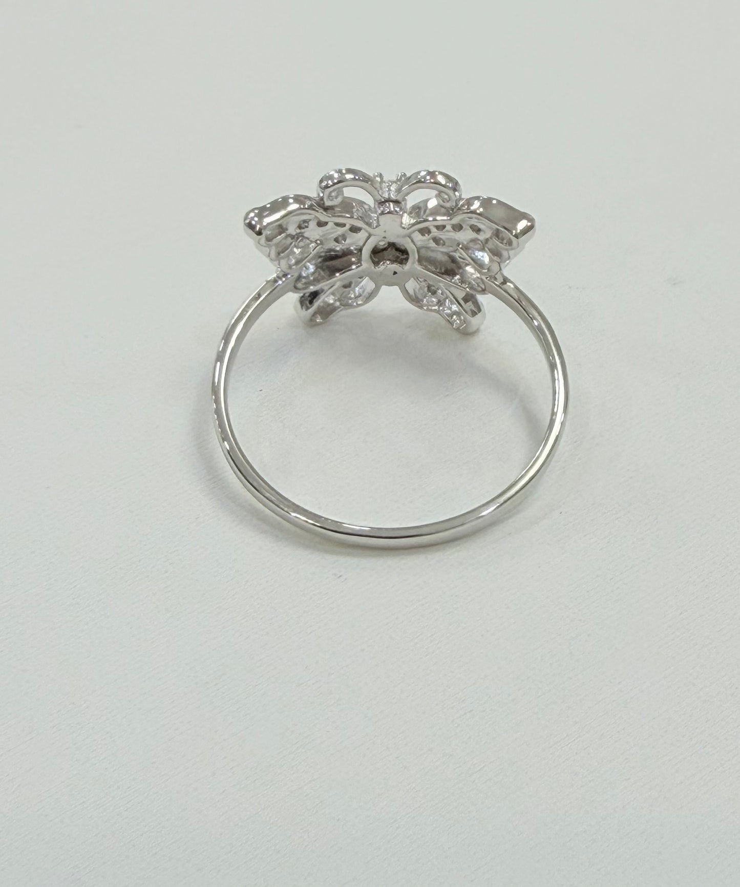 S1144- .925 Sterling Silver Moissanite Buttefly Women’s Ring W.G
