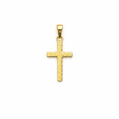 1451- NEW 14K Lightweight Small Cross Pendant W.G