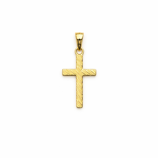 1451- NEW 14K Lightweight Small Cross Pendant W.G