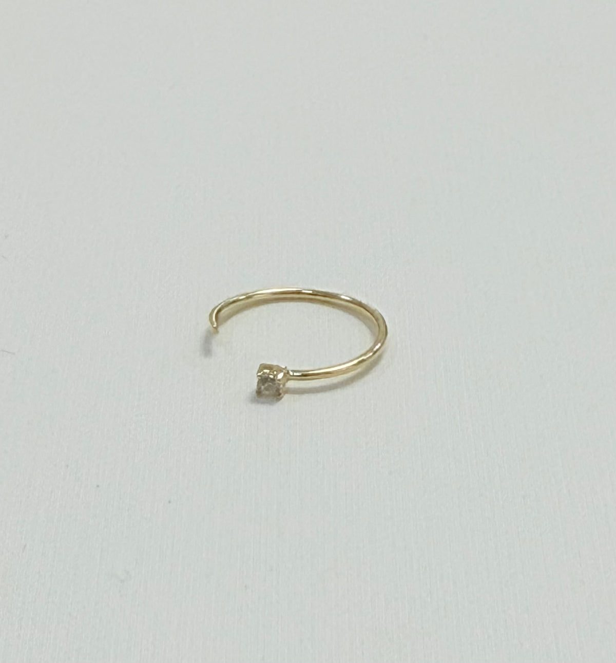 1694- 14K Round Nose Jewelry w/ Cz W.G