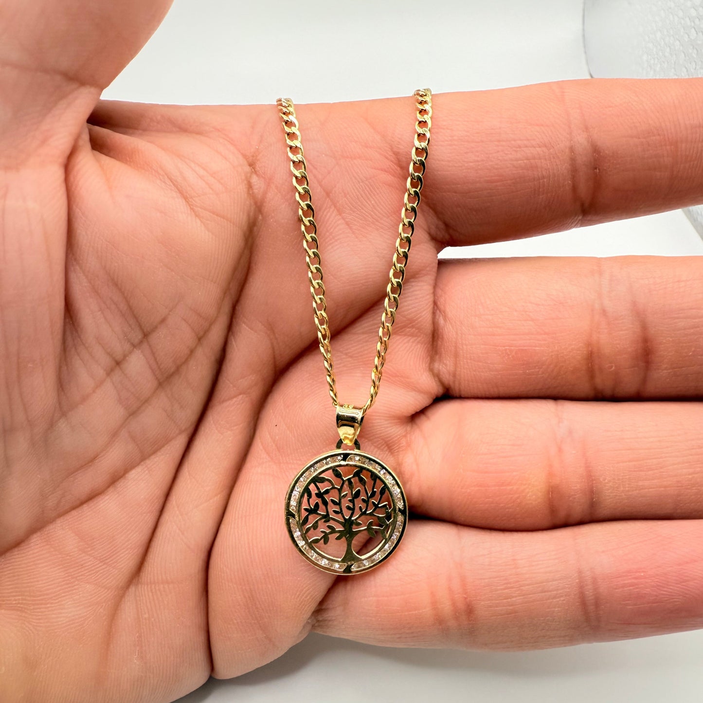 896- 14K Tree of Life Pendant (18mm)W.G