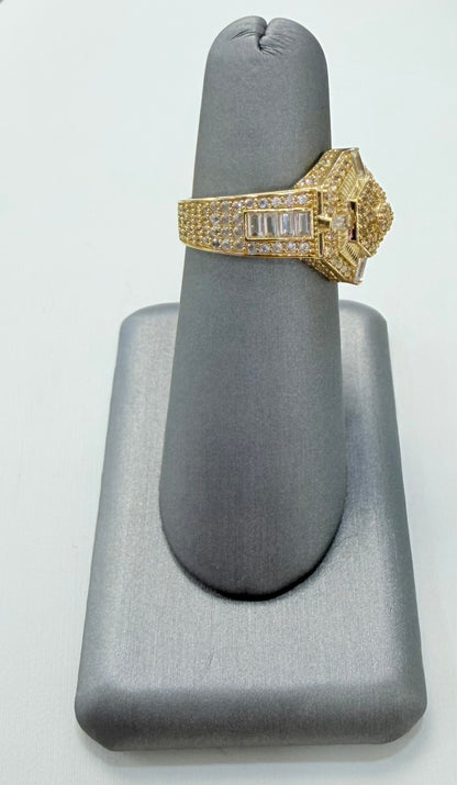 1831- NEW 14K Ice Out Cz Fashion Ring W.G