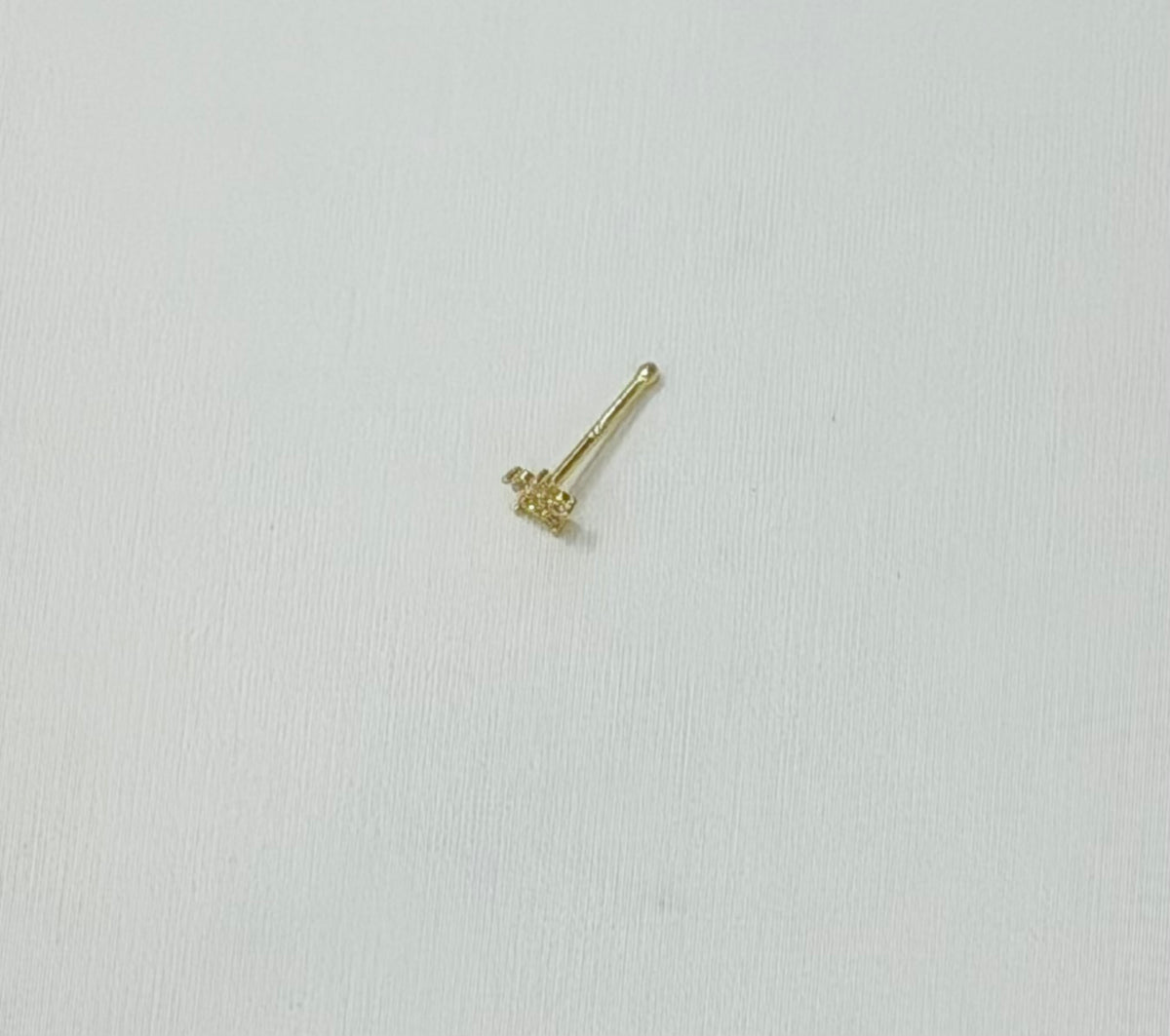 1796- NEW 14K Nose Piercing with Cz Flower (3.5mm) W.G