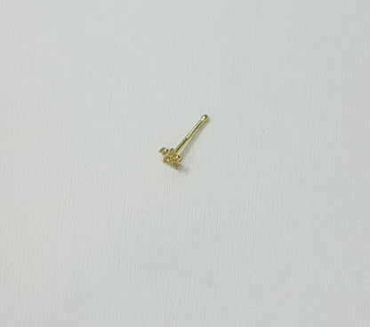 1796- NEW 14K Nose Piercing with Cz Flower (3.5mm) W.G
