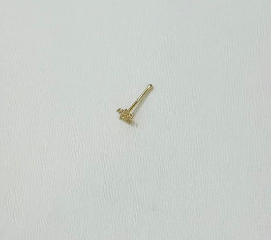 1796- NEW 14K Nose Piercing with Cz Flower (3.5mm) W.G