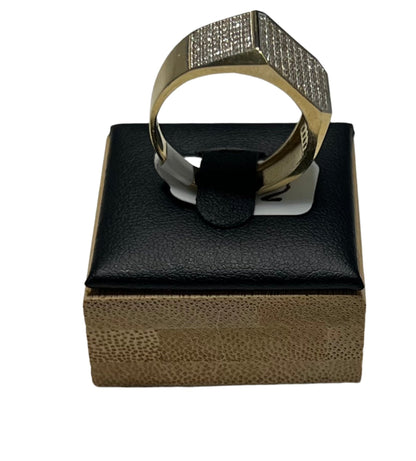 8- 0010- 14K Yellow Gold Square Ring Size 10 Men