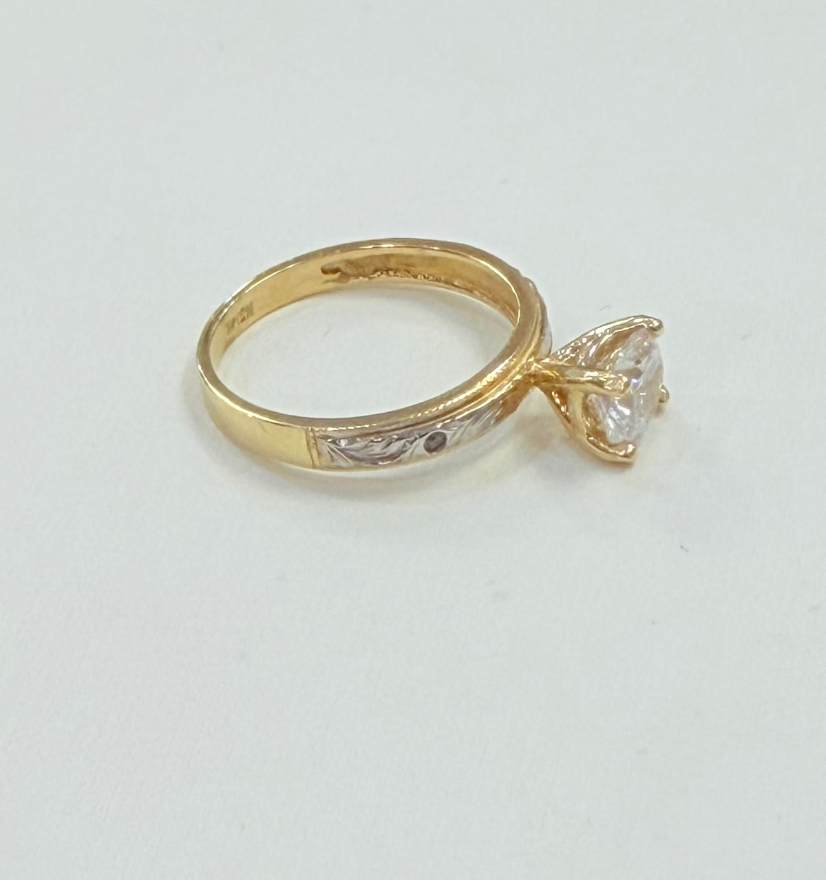 973- 14K Trio Two Tone Wedding Rings (W.G)