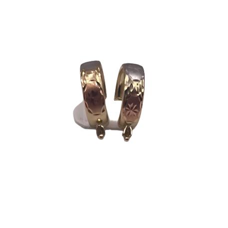 00150- NEW 14K Tri Color Gold Earrings Hoops (W.G)